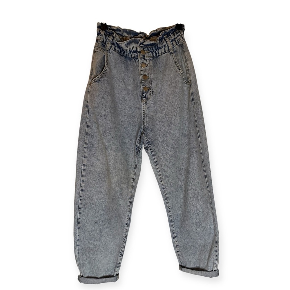 ZARA High-waisted Paperbag Denim Jeans